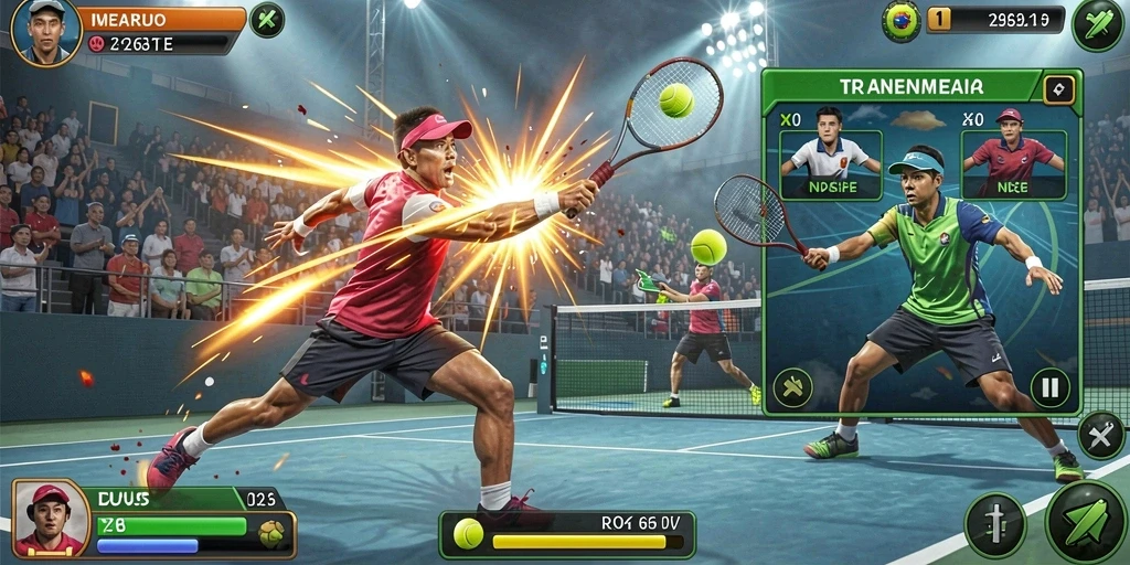 Momen seru saat berjuang melawan raksasa dalam game.